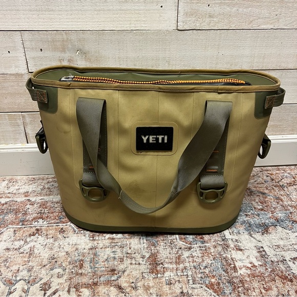 Yeti Other Yeti Hopper 2 Cooler Soft Bag Field Tan Orange Green Broken Zipper Poshmark